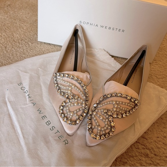 Worn once - Sophia Webster Wifey For Lifey Wedding Flats 36.5 - US 6 - Picture 1 of 15